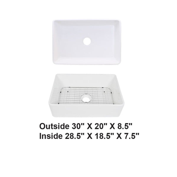 AD-FC3 Single Bowl Farmhouse Porcelain Sink White