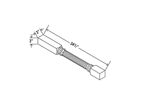 Smokey Ash- Fluted Decorative Leg