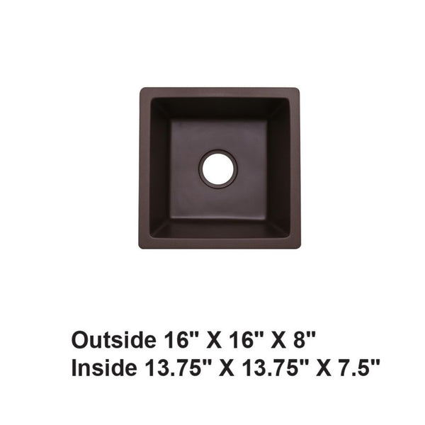 AD-GC26 Undermount Single Bowl Granite Composite Sink Coffee