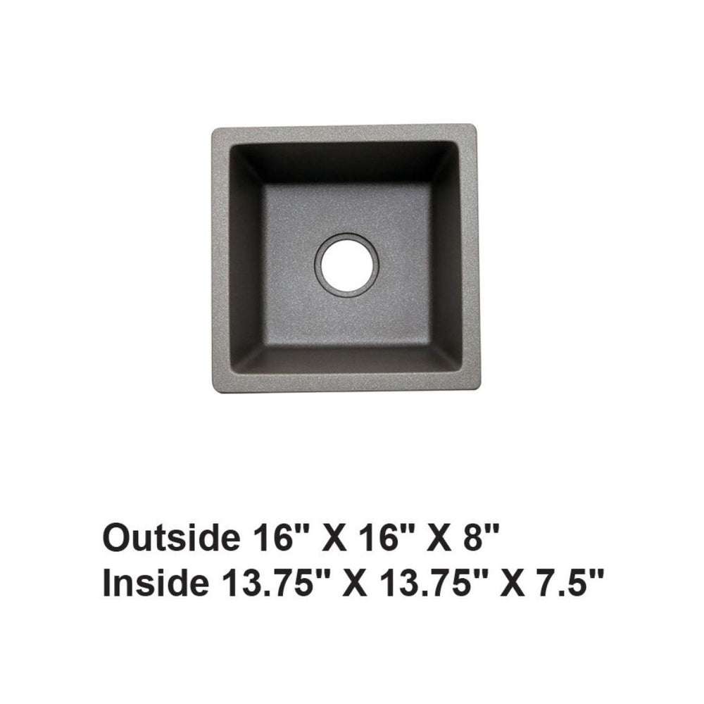 AD-GC26 Undermount Single Bowl Granite Composite Sink Gray