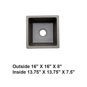 AD-GC26 Undermount Single Bowl Granite Composite Sink Gray