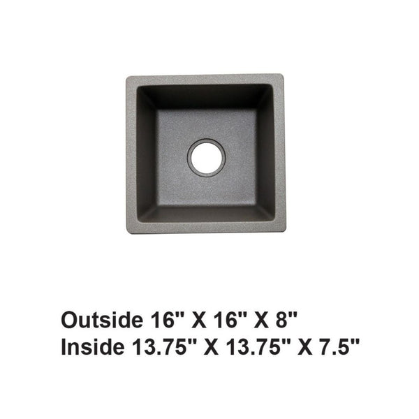 AD-GC26 Undermount Single Bowl Granite Composite Sink Gray