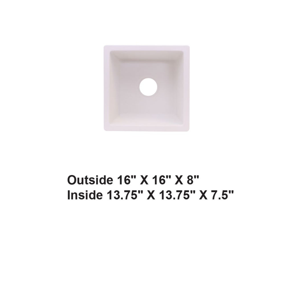 AD-GC26 Undermount Single Bowl Granite Composite Sink White