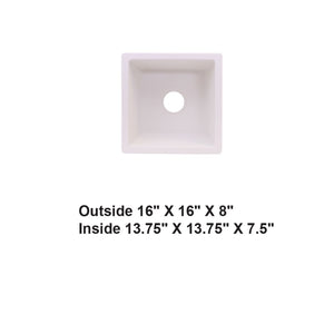 AD-GC26 Undermount Single Bowl Granite Composite Sink White