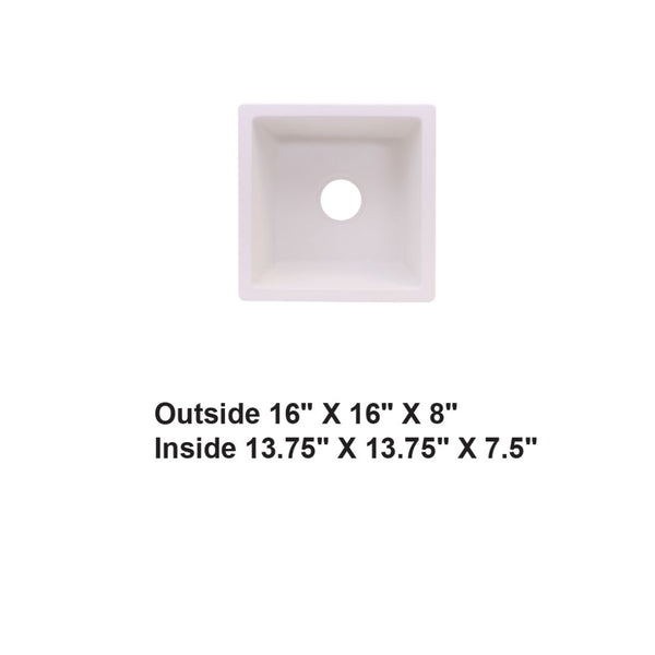 AD-GC26 Undermount Single Bowl Granite Composite Sink White