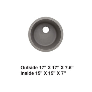 AD-GC38 Undermount Single Bowl Granite Composite Sink Gray