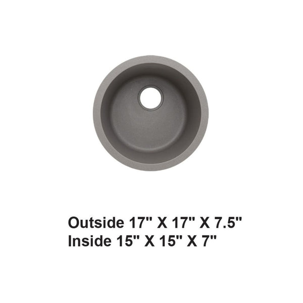 AD-GC38 Undermount Single Bowl Granite Composite Sink Gray