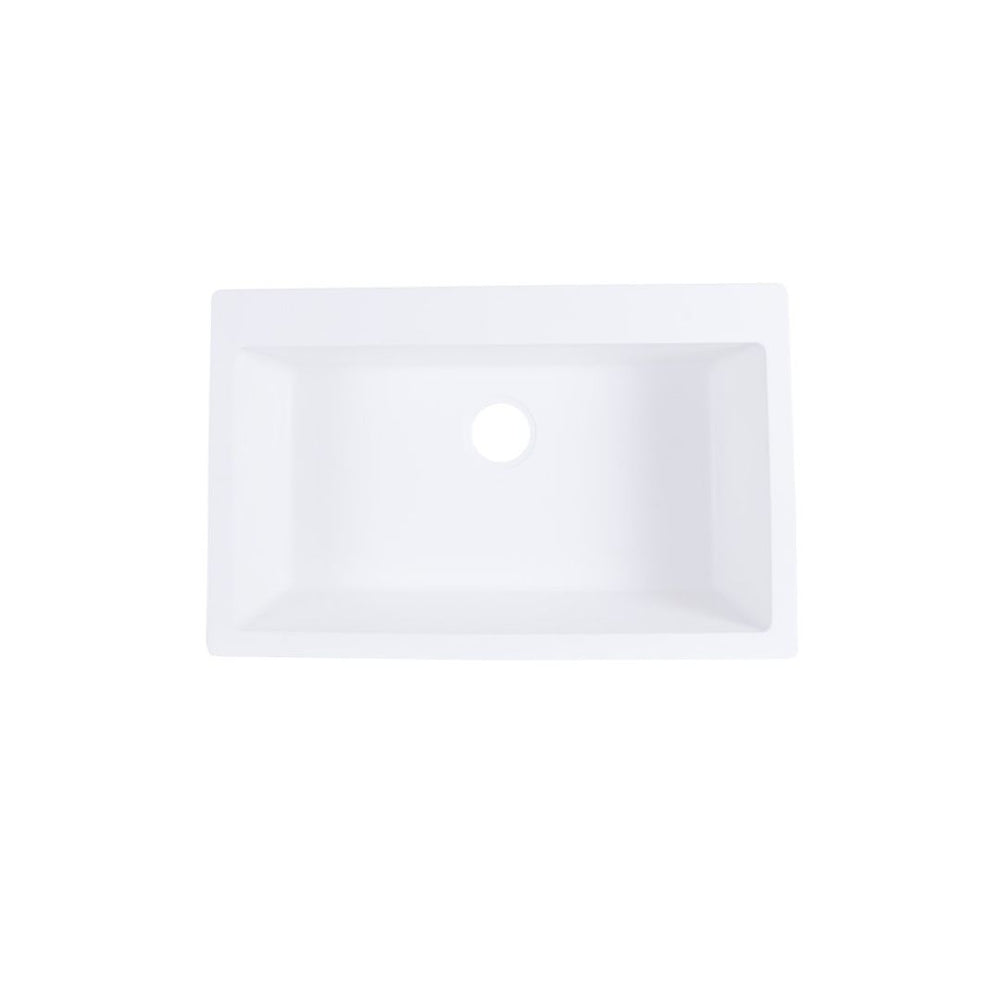 AD-GCD78 Drop-In or Undermount Single Bowl Granite Composite Sink White