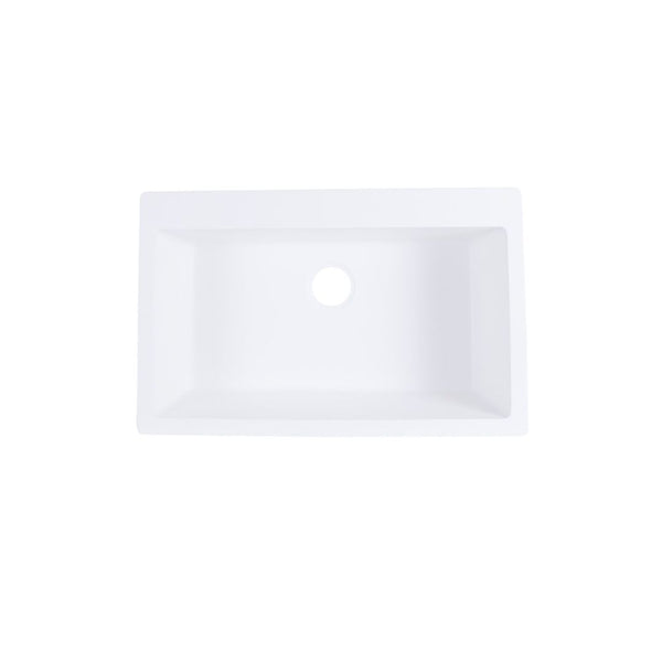 AD-GCD78 Drop-In or Undermount Single Bowl Granite Composite Sink White