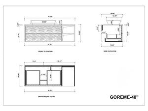 GOREME 48” WALNUT/WHITE OAK BATHROOM VANITY