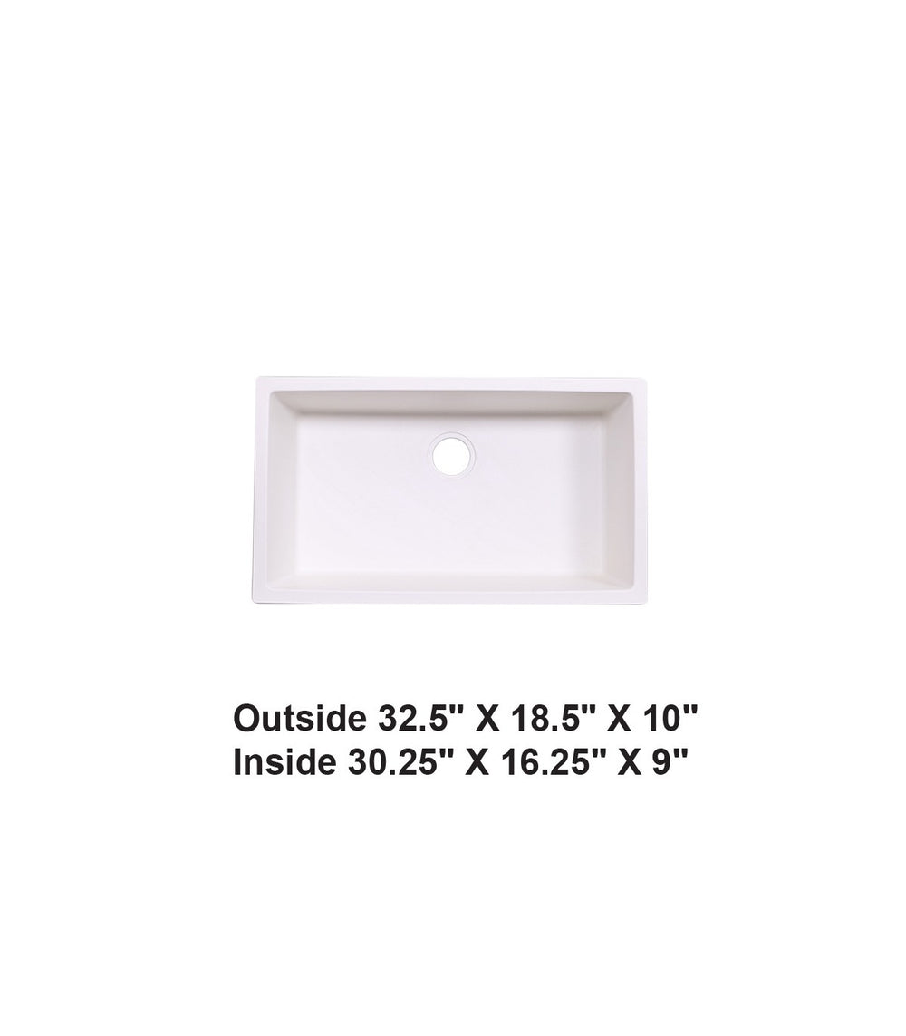 AD-GC78 Undermount Single Bowl Granite Composite Sink White