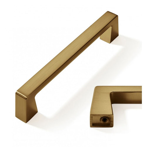 Tirador para gabinete de cocina de estilo posmoderno con acabado cepillado dorado - 76GD