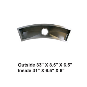 AD-H14 Handmade Undermount Single Curved Bowl Bar/Prep Stainless Steel Sink