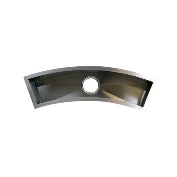 AD-H14 Handmade Undermount Single Curved Bowl Bar/Prep Stainless Steel Sink