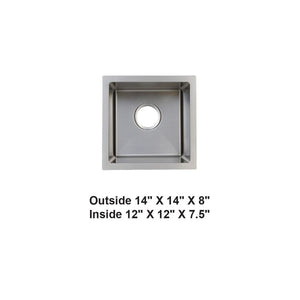 AD-H23 Handmade Undermount Single Bowl Stainless Steel Sink