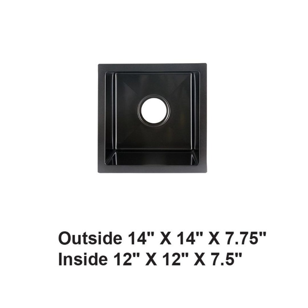 AD-H24 Black Handmade Undermount Single Bowl Stainless Steel Sink