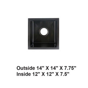 AD-H24 Black Handmade Undermount Single Bowl Stainless Steel Sink