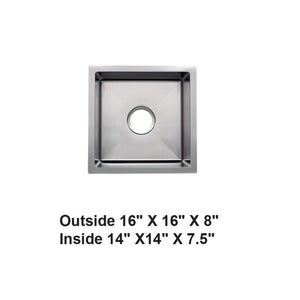 AD-H25 Handmade Undermount Stainless Steel Bar Sink