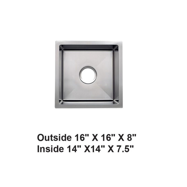 AD-H25 Handmade Undermount Stainless Steel Bar Sink