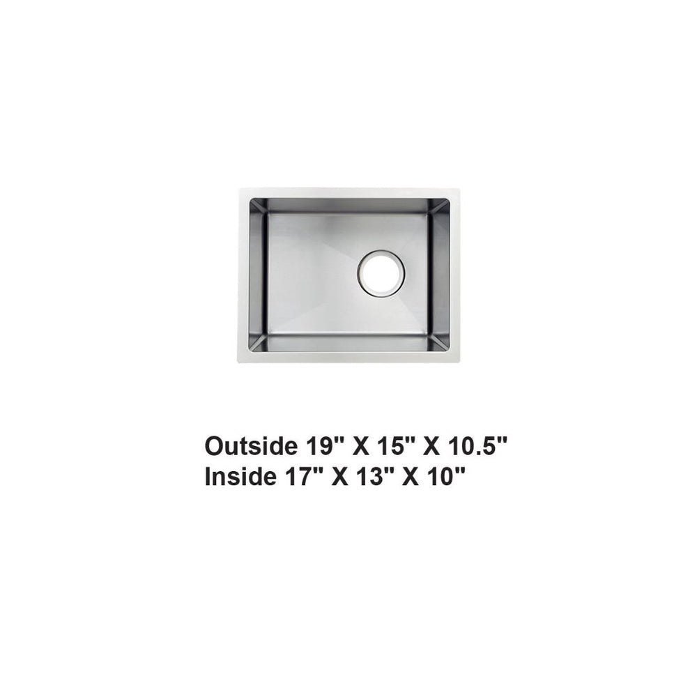 AD-H28 Handmade Undermount Single Bowl Stainless Steel Sink