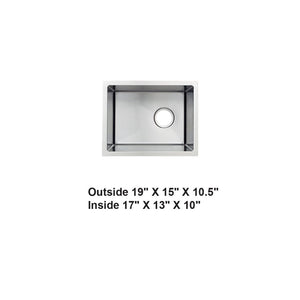 AD-H28 Handmade Undermount Single Bowl Stainless Steel Sink