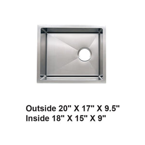 AD-H29 Handmade Undermount Single Bowl Stainless Steel Sink