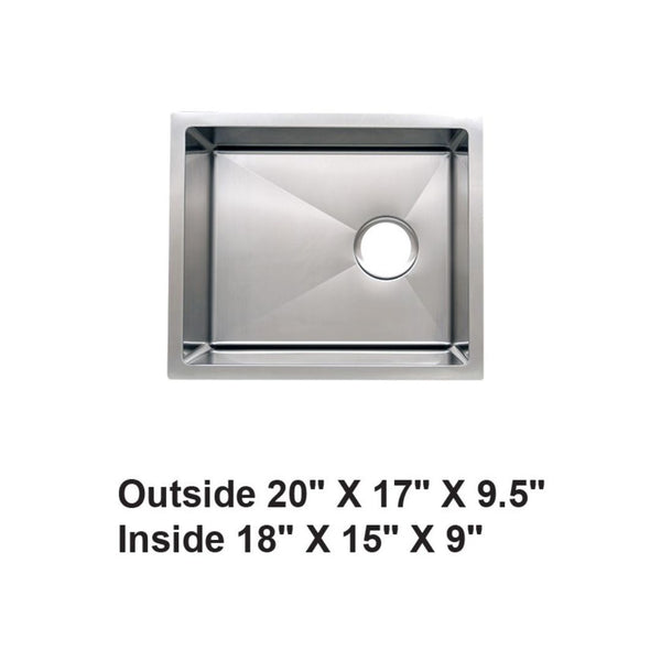 AD-H29 Handmade Undermount Single Bowl Stainless Steel Sink