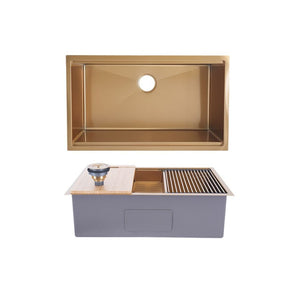 AD-H3219S Gold Single Bowl Workstation Kitchen Sink