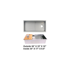 AD-H3619C Single Bowl Zero Radius Kitchen Sink