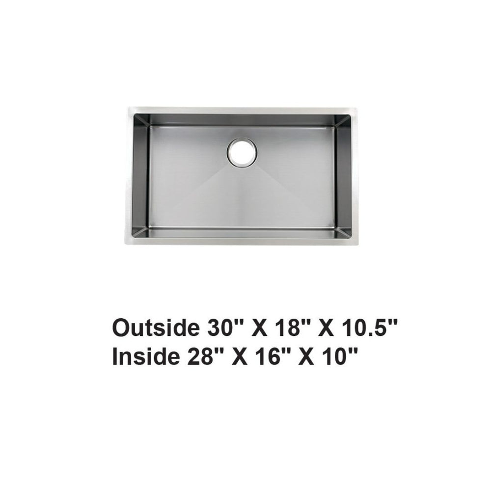 AD-H77 Handmade Undermount Single Bowl Stainless Steel Sink
