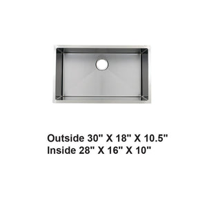 AD-H77 Handmade Undermount Single Bowl Stainless Steel Sink