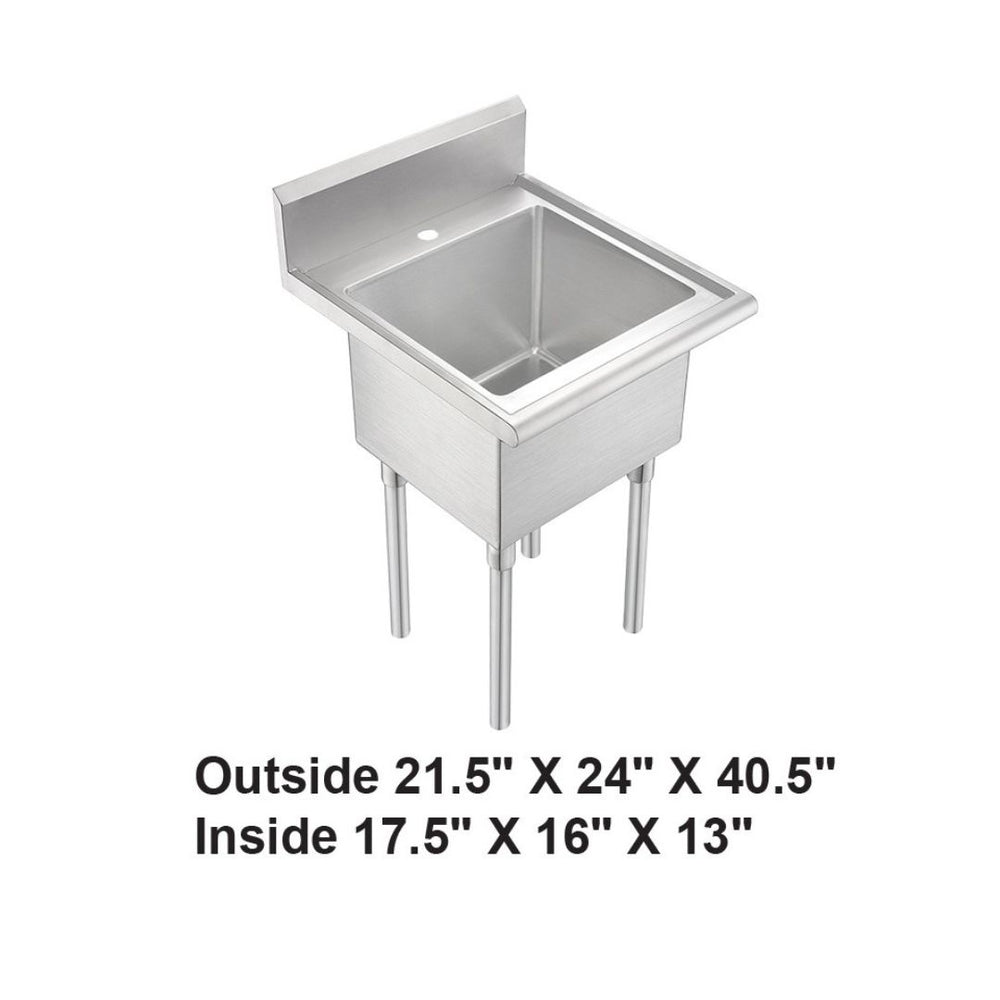 AD-HS2421 Free Standing Stainless Steel Single Bowl Commercial Restaurant Kitchen Sink