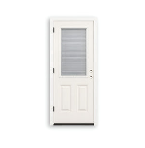 36 x 80 Half Blinds Fiberglass Exterior Prehung Door