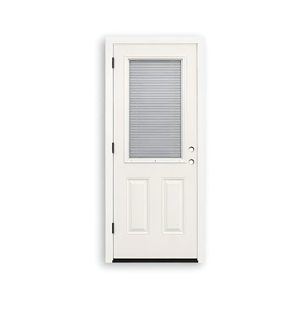 36 x 80 Half Blinds Fiberglass Exterior Prehung Door