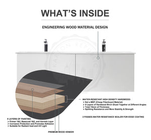 VEEMON 36” WALNUT BATHROOM VANITY