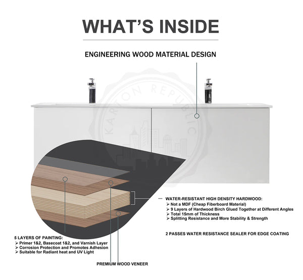 VEEMON 36” WALNUT BATHROOM VANITY