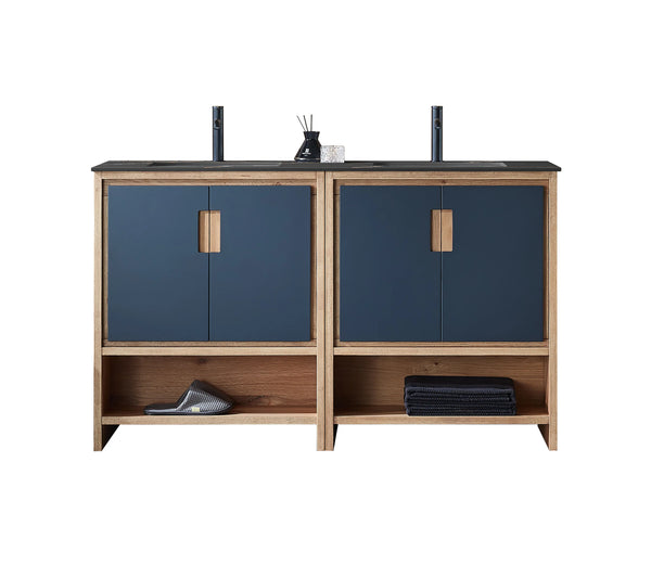 LYON 60” BATHROOM VANITY (BLACK COUNTERTOP)