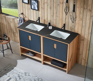 LYON 60” BATHROOM VANITY (BLACK COUNTERTOP)