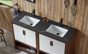 LYON 60” BATHROOM VANITY (BLACK COUNTERTOP)