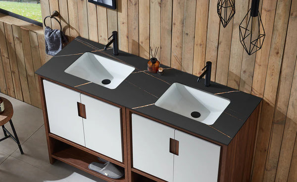 LYON 60” BATHROOM VANITY (BLACK COUNTERTOP)