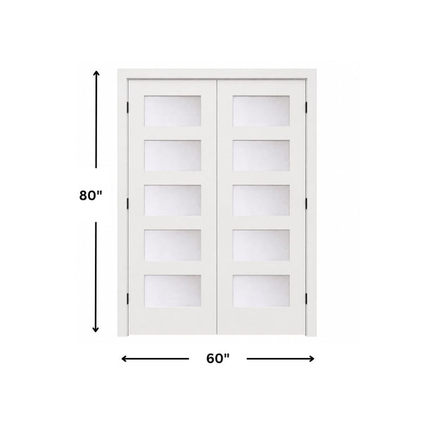 5-Lite Double Glass Door