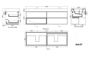 MARFA 60” ALOE GREEN/WALNUT BATHROOM VANITY