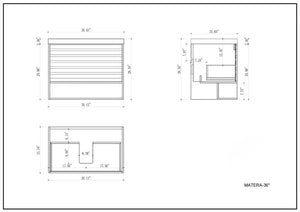 MATERA 36" PECAN OAK WITH BLACK COUNTERTOP BATHROOM VANITY