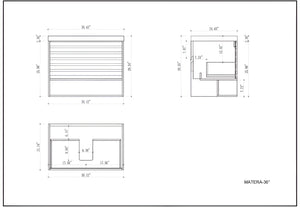 MATERA 36" CHARCOAL WITH BLACK COUNTERTOP BATHROOM VANITY