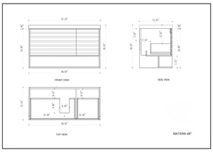 MATERA 48" CHARCOAL WITH BLACK COUNTERTOP BATHROOM VANITY