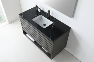 MATERA 48” CHARCOAL BATHROOM VANITY (BLACK/WHITE COUNTERTOP)