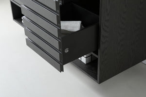 MATERA 48” CHARCOAL BATHROOM VANITY (BLACK/WHITE COUNTERTOP)