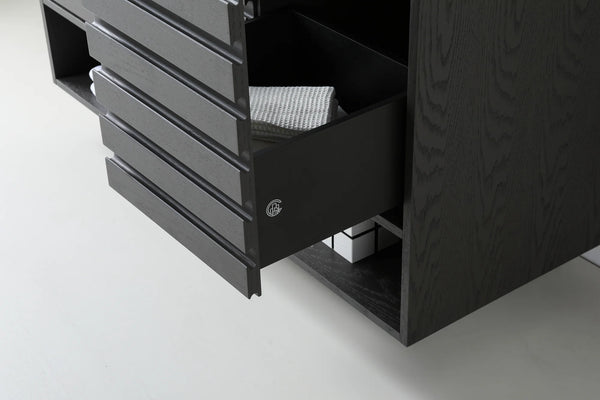 MATERA 48” CHARCOAL BATHROOM VANITY (BLACK/WHITE COUNTERTOP)