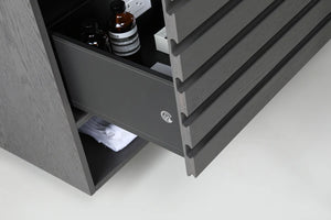MATERA 48” CHARCOAL BATHROOM VANITY (BLACK/WHITE COUNTERTOP)