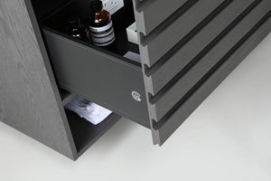MATERA 48” CHARCOAL BATHROOM VANITY (BLACK/WHITE COUNTERTOP)